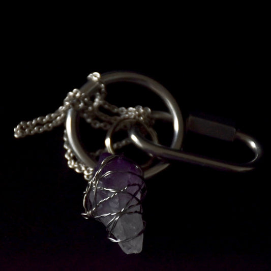 Amethyst Chained Stainless Steel Carabiner