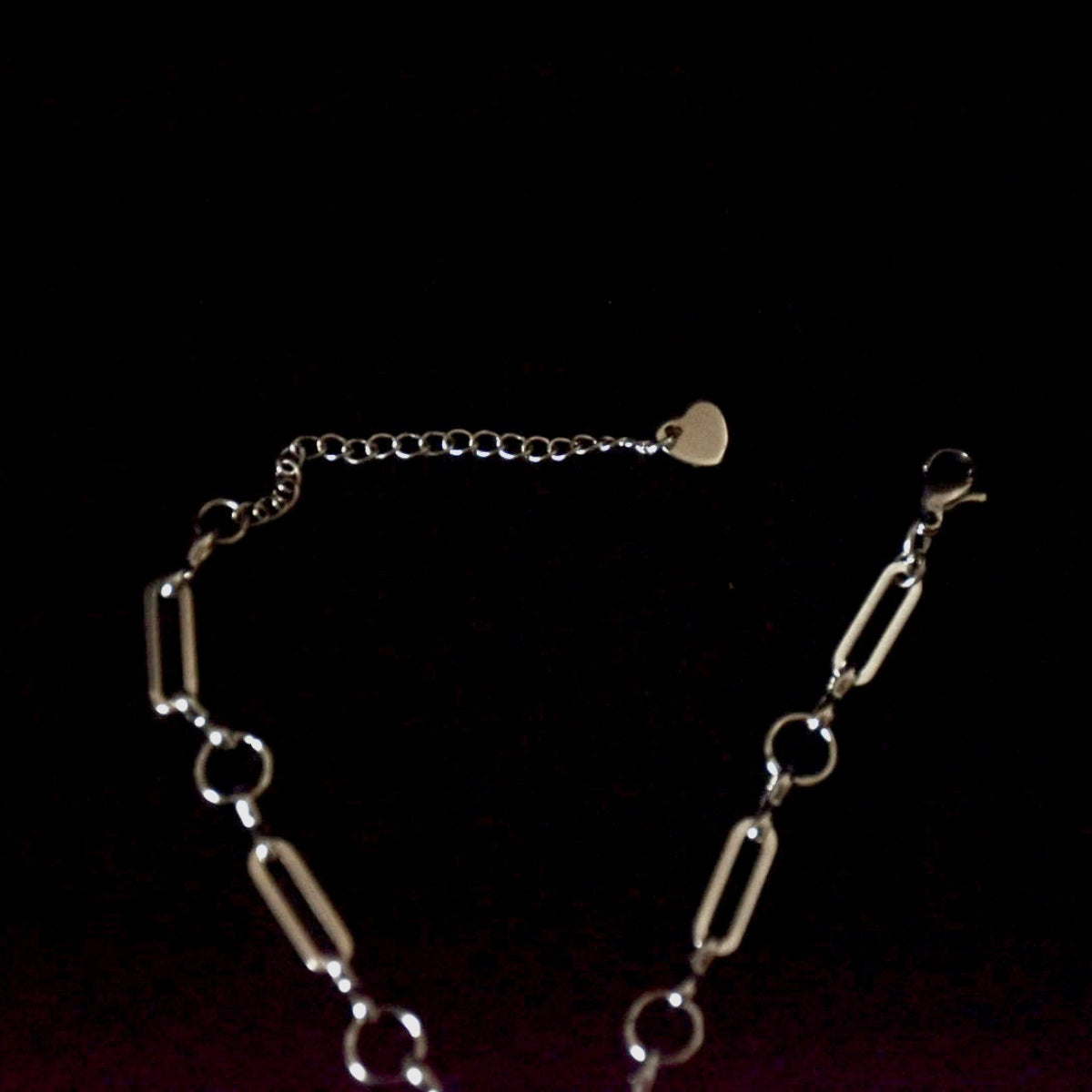 Rose Quartz Paperclip Stainless Steel Bracelet