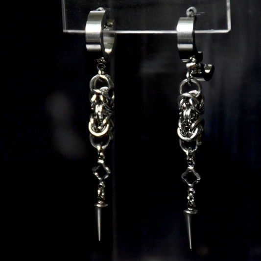 Chainmail Starry Stainless Steel Drop Earrings