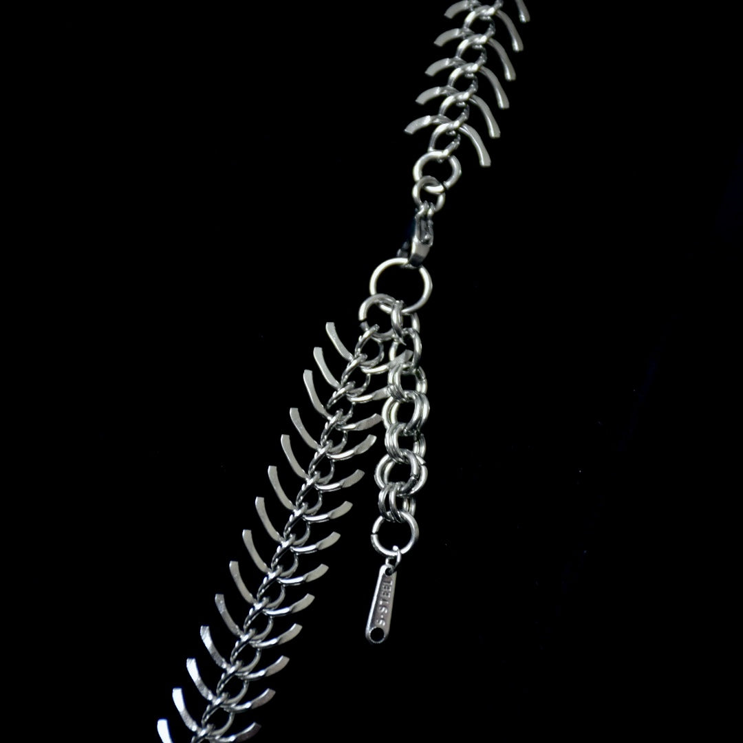 Fishbone Chainmail Stainless Steel Necklace