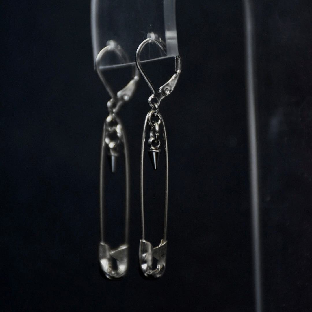 Delicate Safety Pin Drop Stainless Steel Earrings
