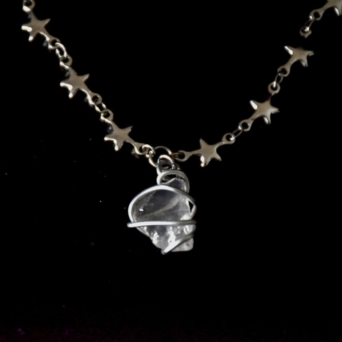 Rose Quartz Stars Stainless Steel Bracelet