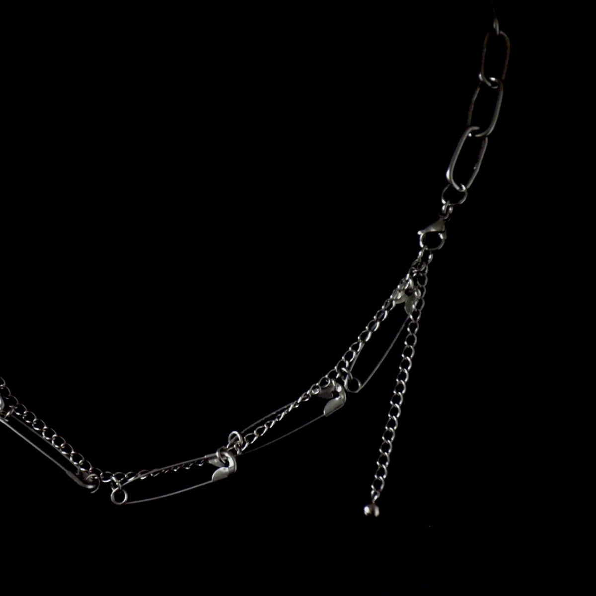 Safety Pin Chain Stainless Steel Necklace