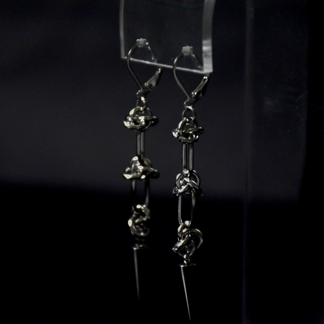 Barbed Spike Drop Stainless Steel Earrings