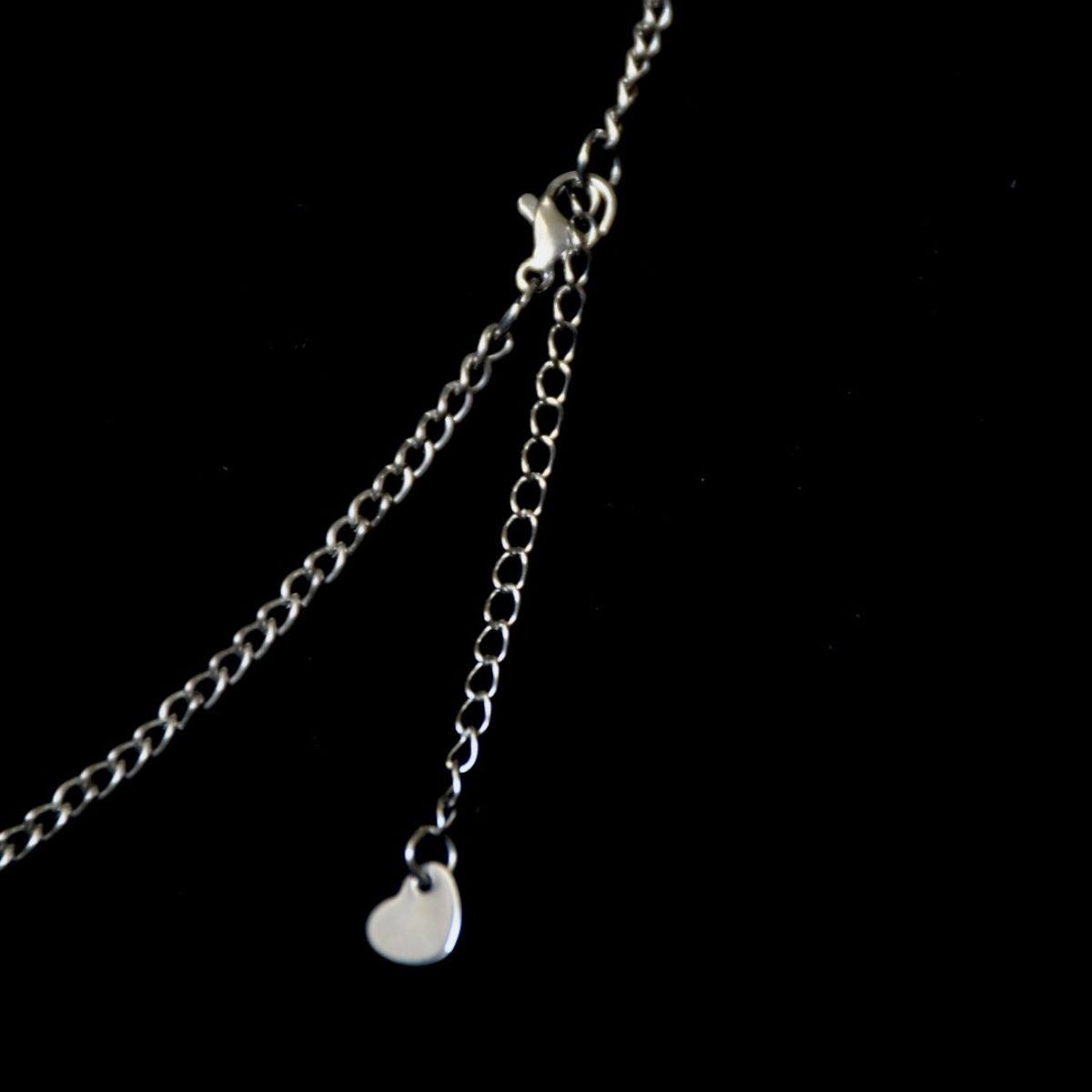 Rosary Heart Two Chain Stainless Steel Necklace