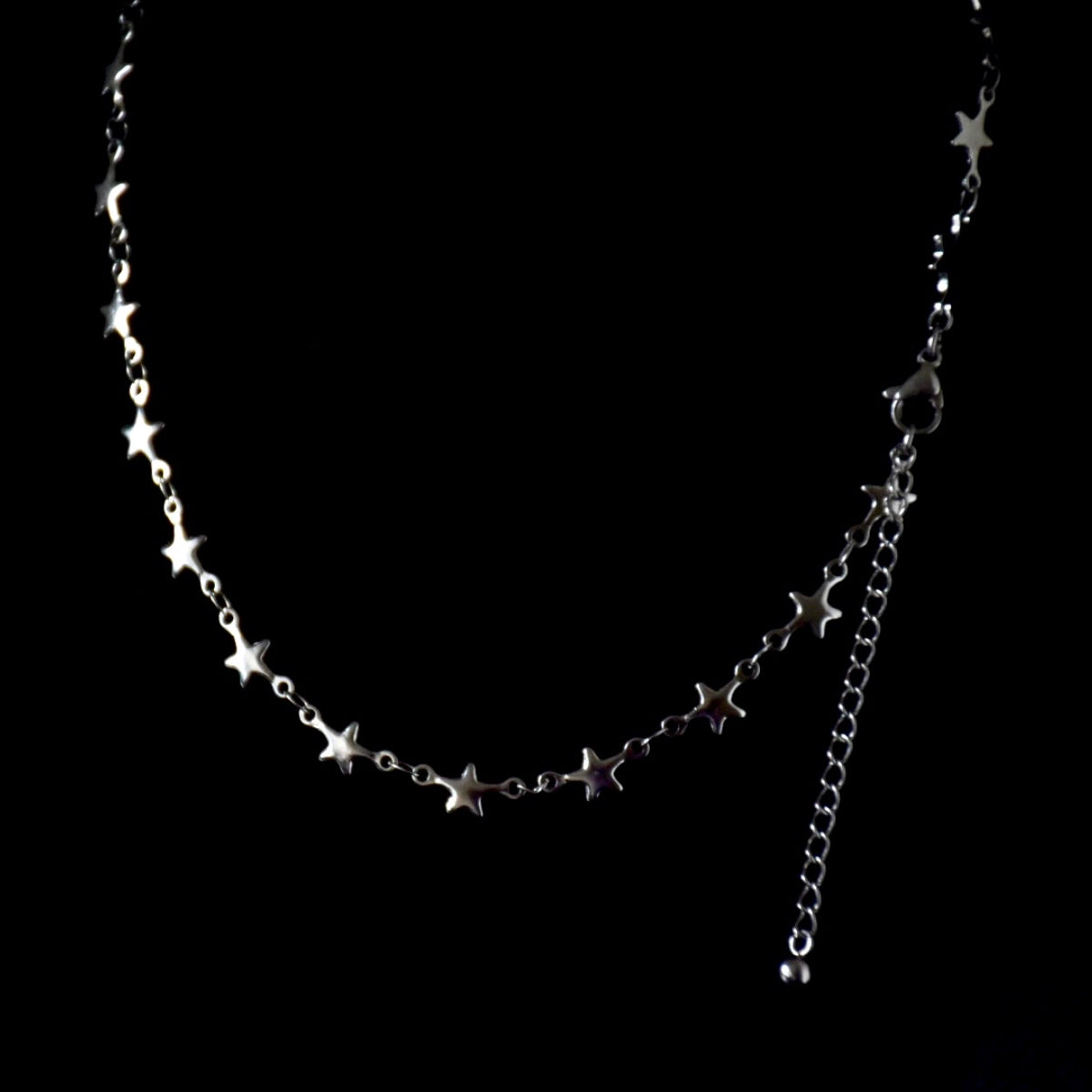 Crystal Bead Pin Stainless Steel Choker
