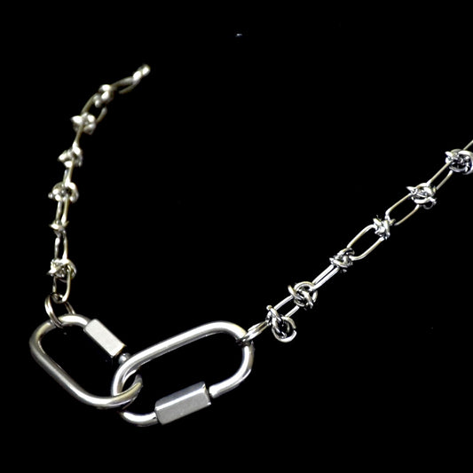 Barbed Chain Double Carabiner Stainless Steel Choker