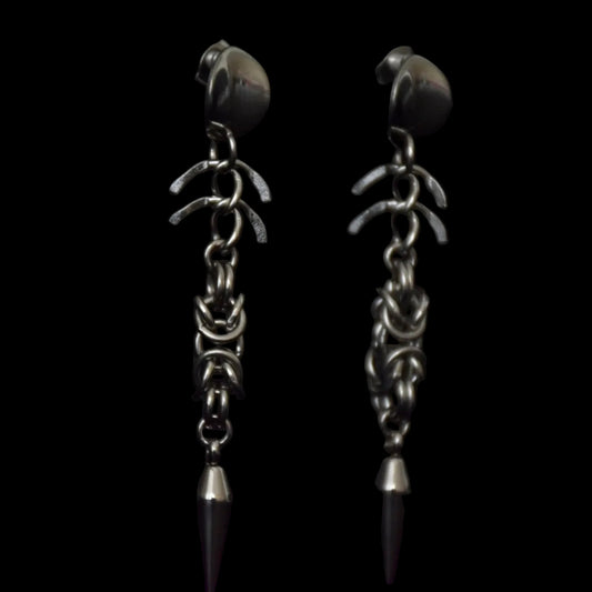 Chainmail Spinal Stainless Steel Earrings