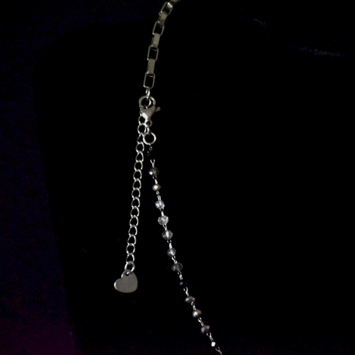 Clear Strawberry Quartz Pin Stainless Steel Necklace