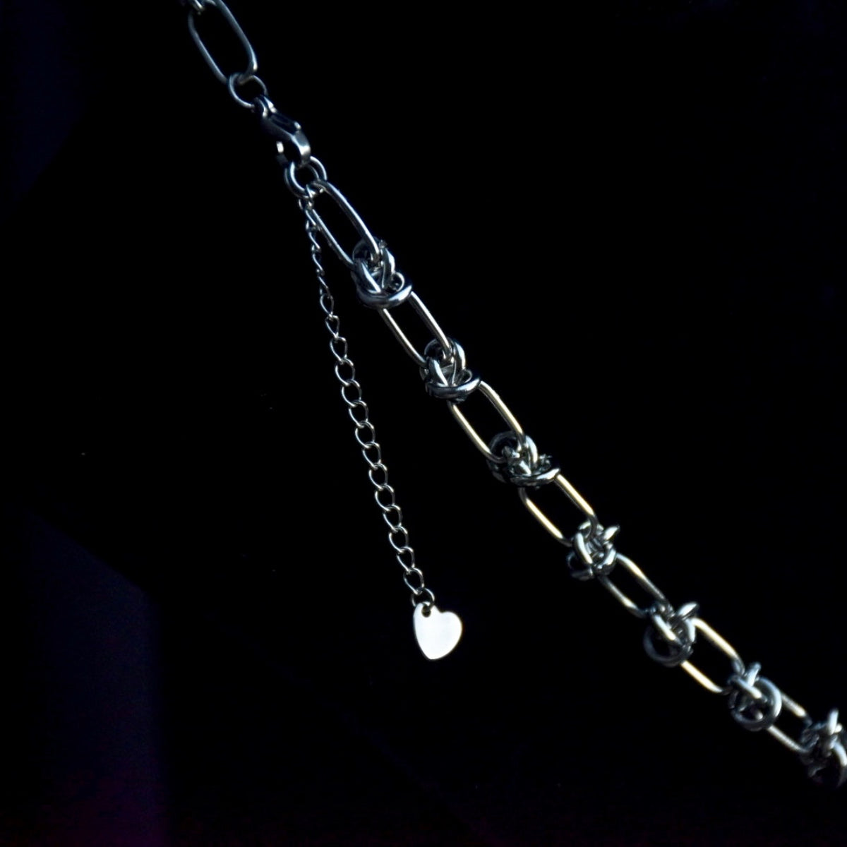 Safety Pin Heart Barbed Stainless Steel Necklace