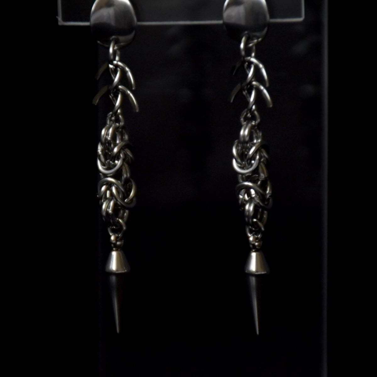 Chainmail Spinal Stainless Steel Earrings