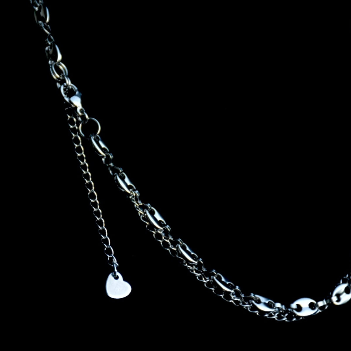 Drop Chain Broken Hearted Stainless Steel Necklace
