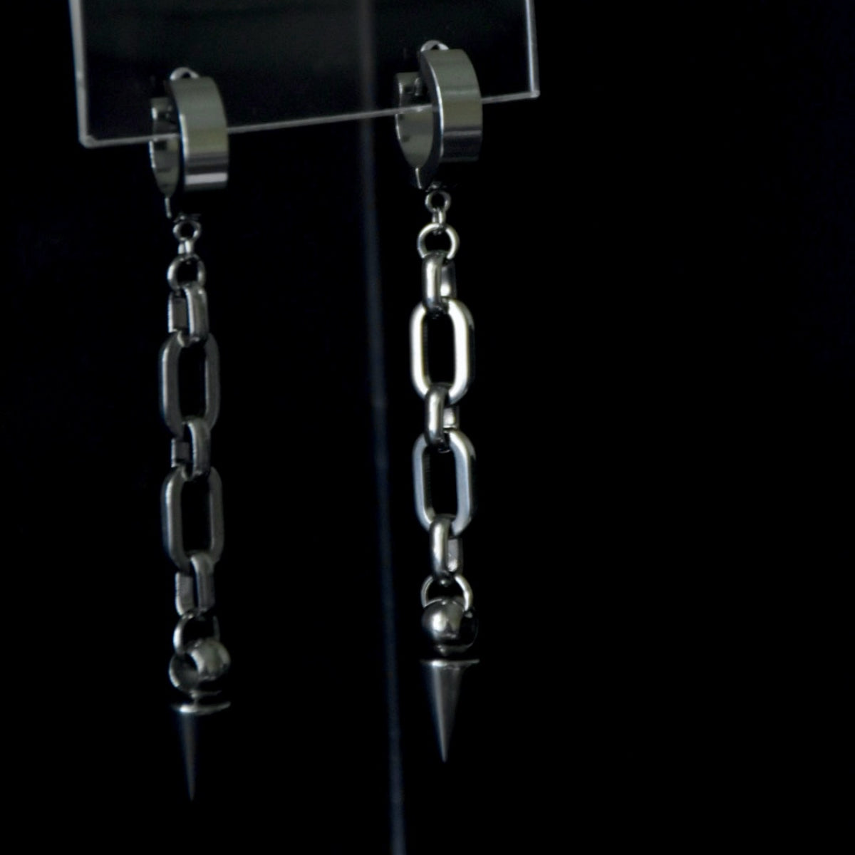 Drop Clip Chain Stainless Steel Earrings