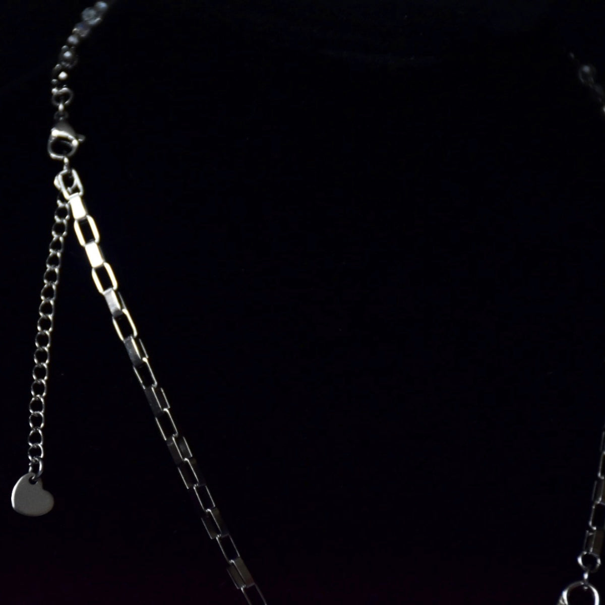 Asymmetric Two Chain Safety Pin Stainless Steel Necklace