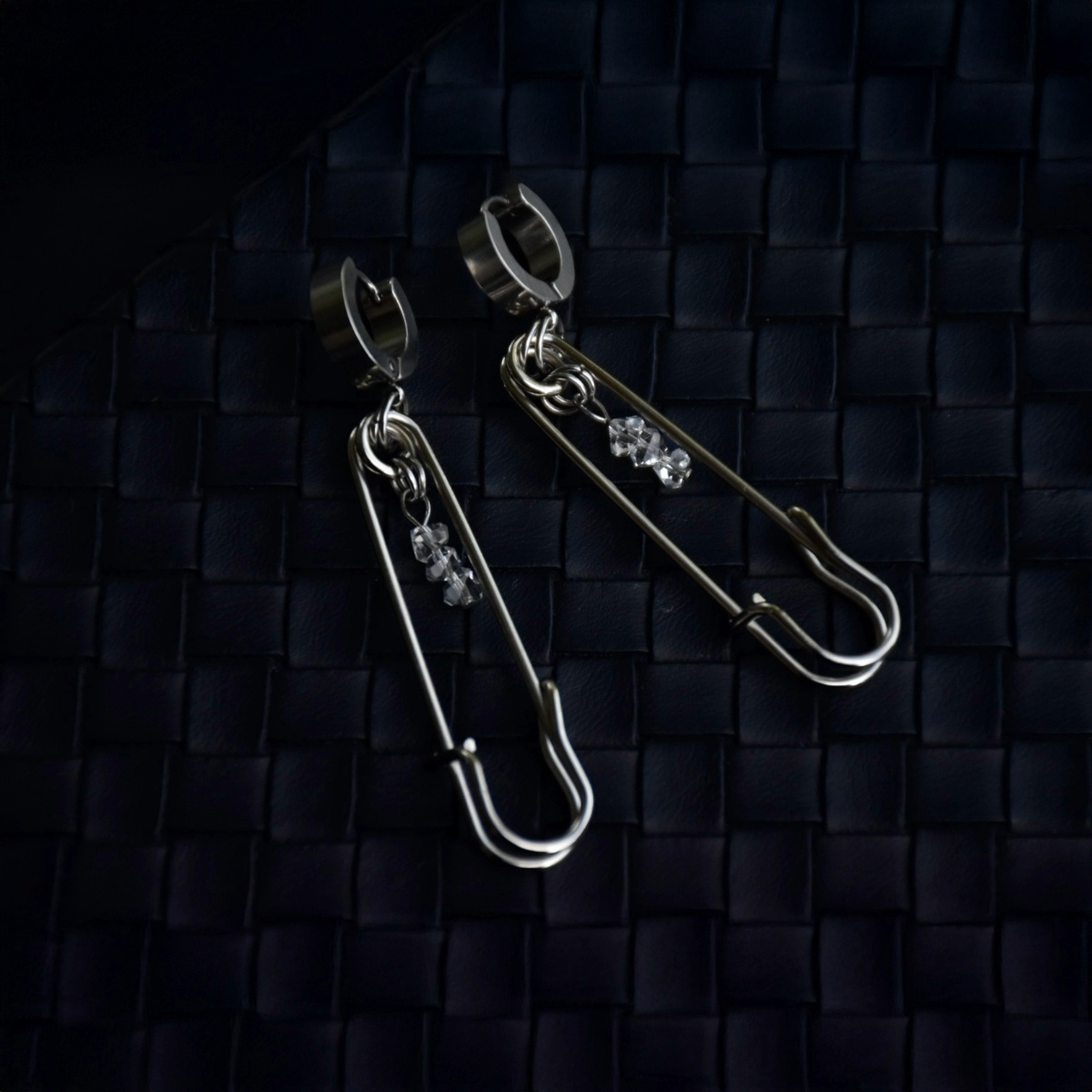 Crystal Drop Pin Earrings