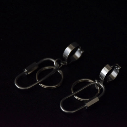 Carabiner Drop Stainless Steel Earrings