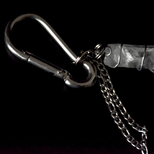 Clear Quartz Figaro Chain Carabiner