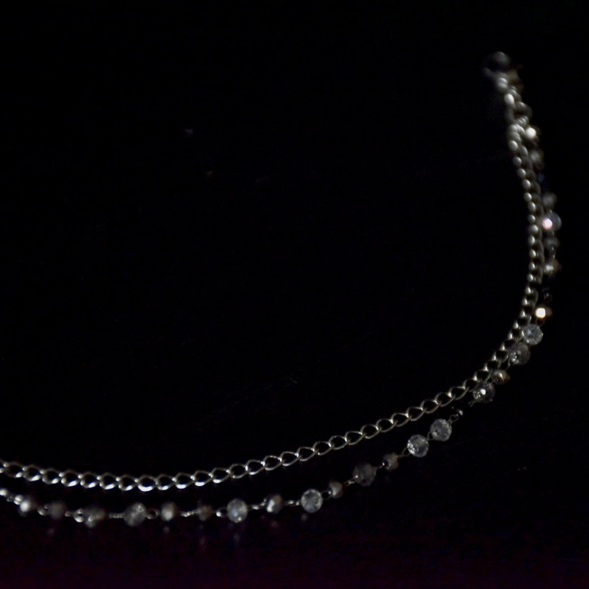 Crystal Beaded Stainless Steel Bracelet