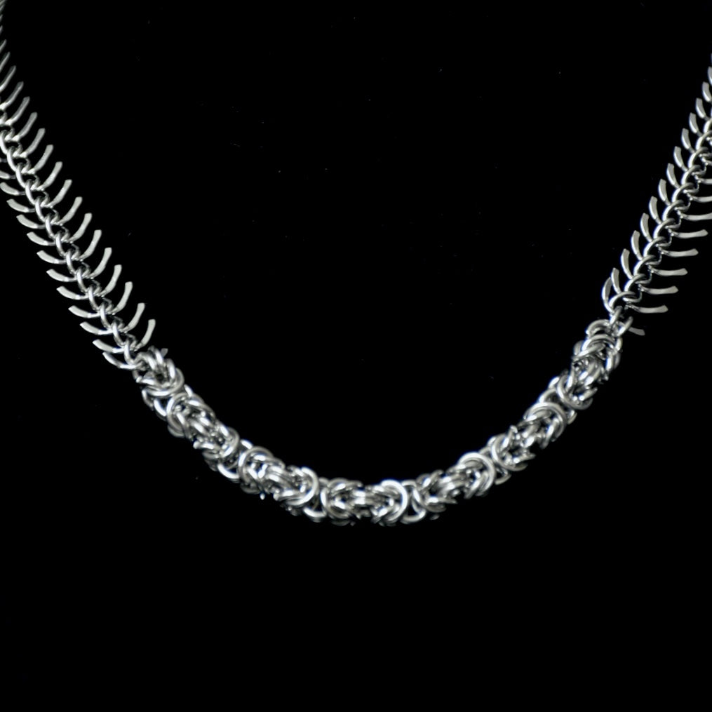Fishbone Chainmail Stainless Steel Necklace