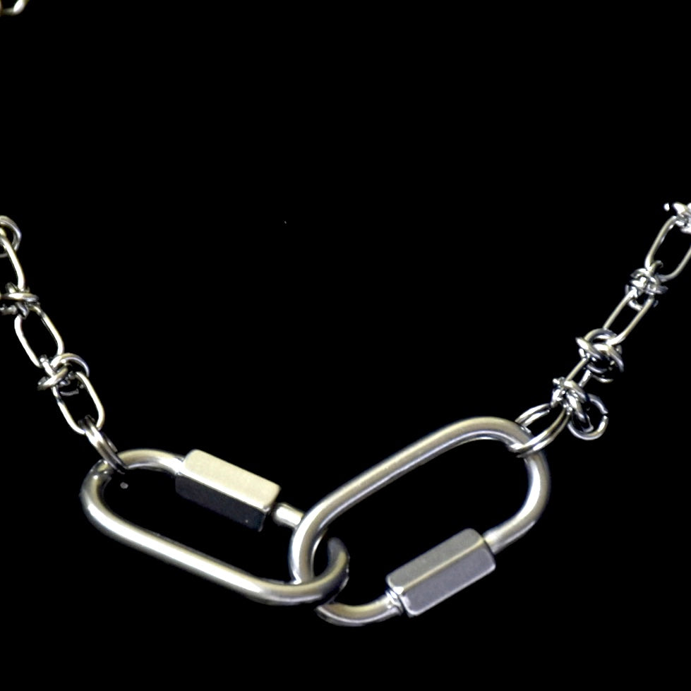 Barbed Chain Double Carabiner Stainless Steel Choker