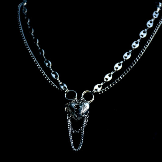 Drop Chain Broken Hearted Stainless Steel Necklace