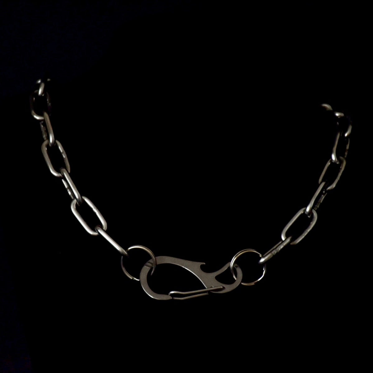 Flaming Carabiner Chain Stainless Steel Choker