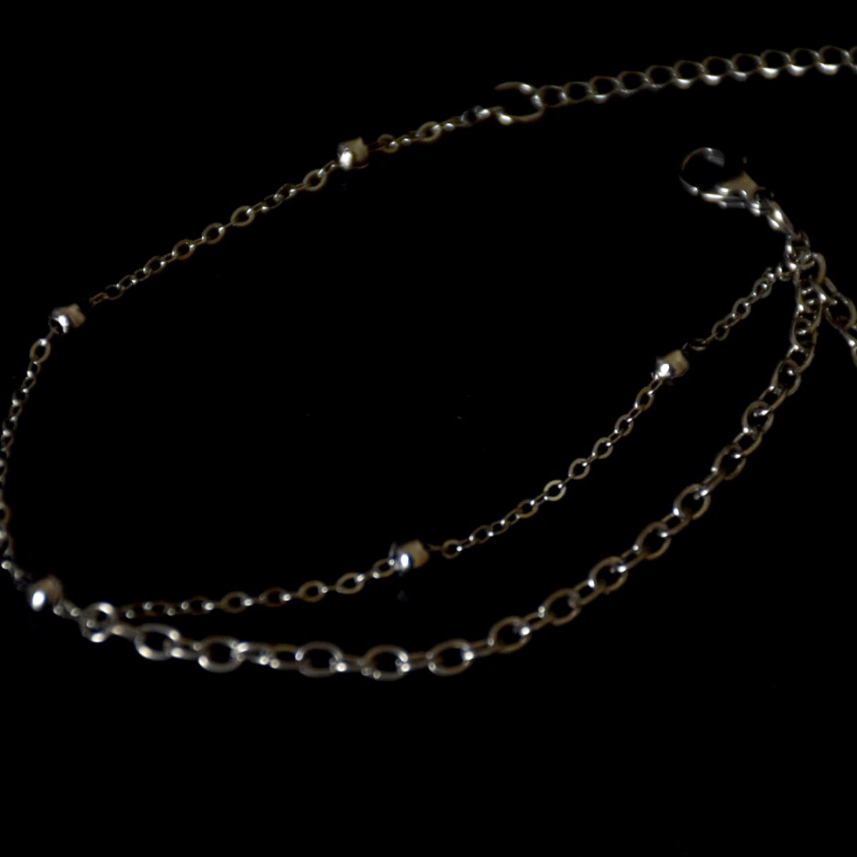 Rose Quartz Drop Chain Stainless Steel Bracelet