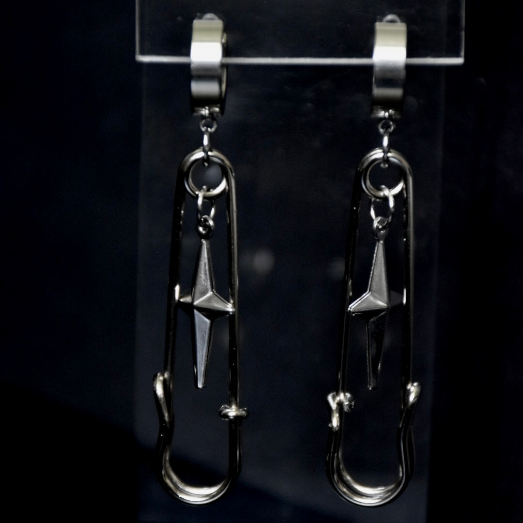Chunky Safety Pin Stainless Steel Earrings