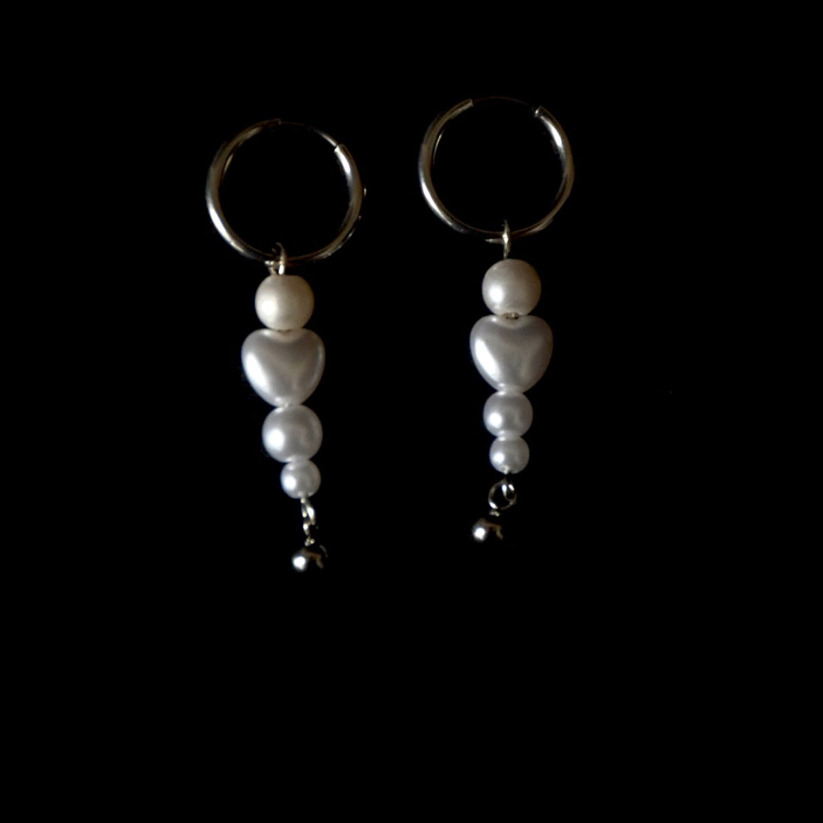 Pearl Beaded Drop Stainless Steel Earrings