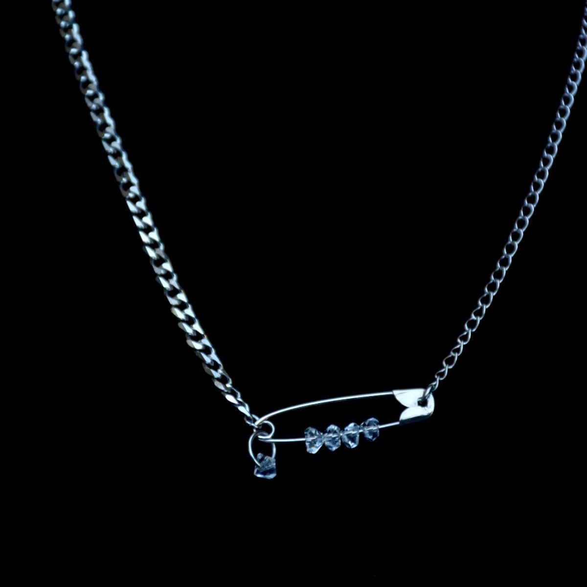 Pin Cuban Hinge Chain Stainless Steel Necklace