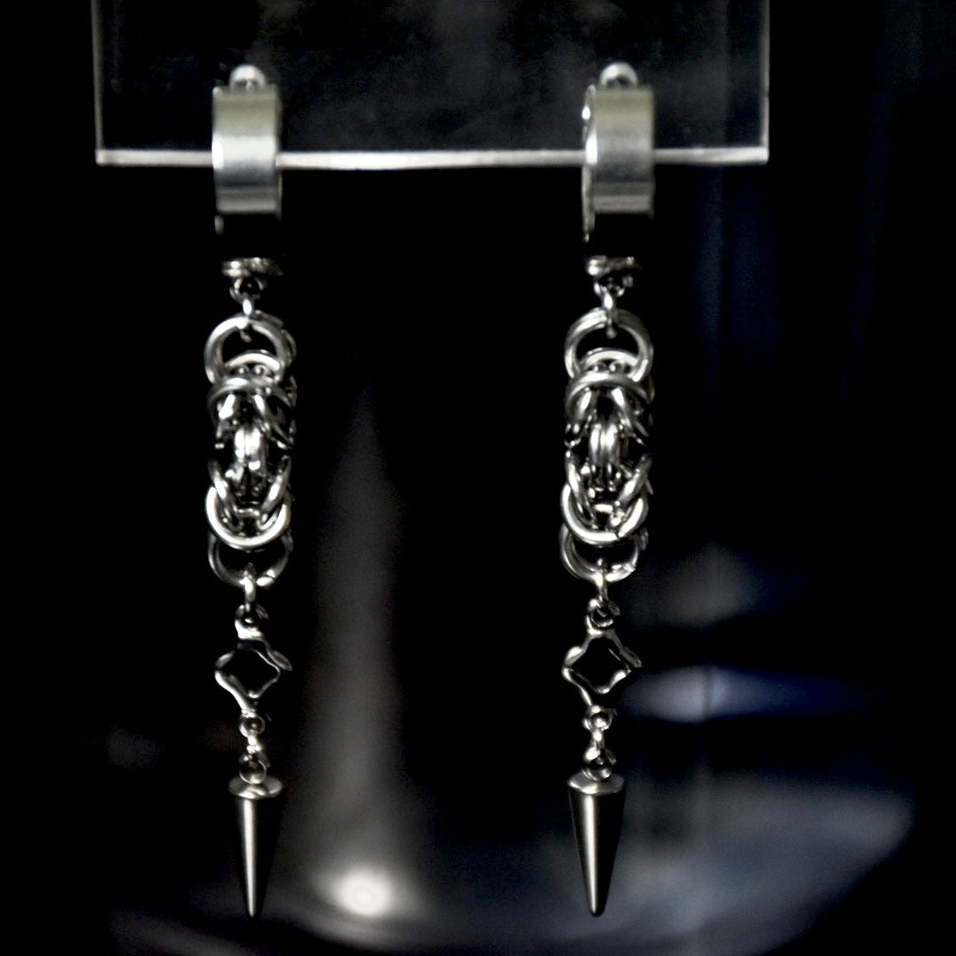Chainmail Starry Stainless Steel Drop Earrings