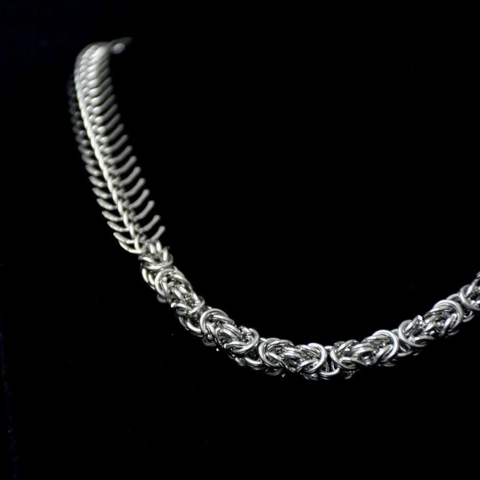 Fishbone Chainmail Stainless Steel Necklace