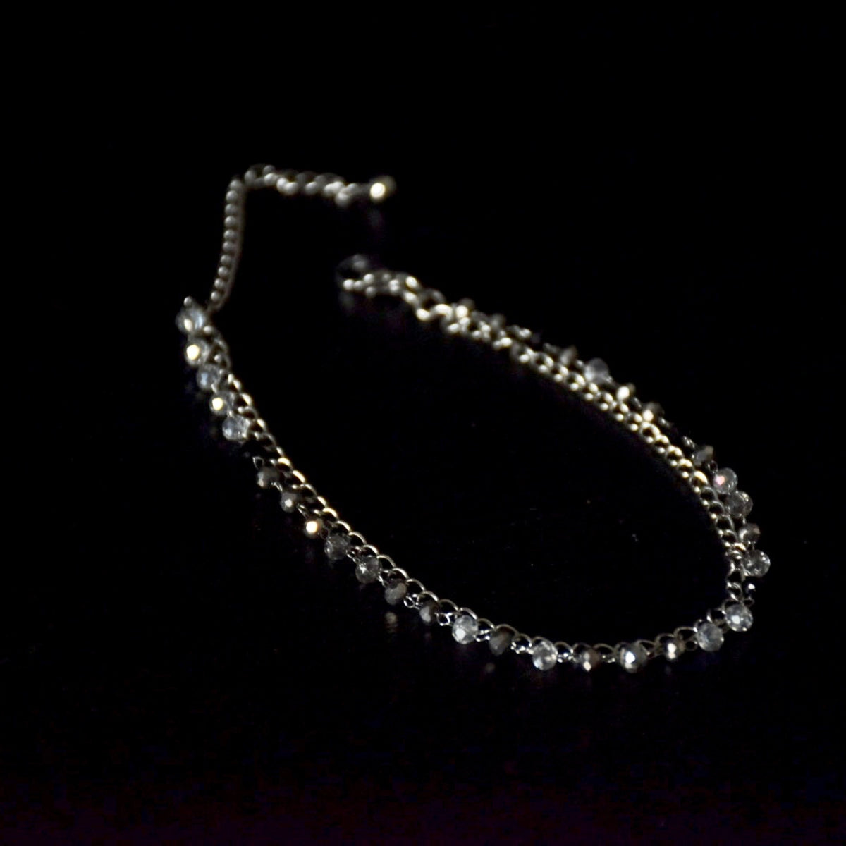 Crystal Beaded Stainless Steel Bracelet