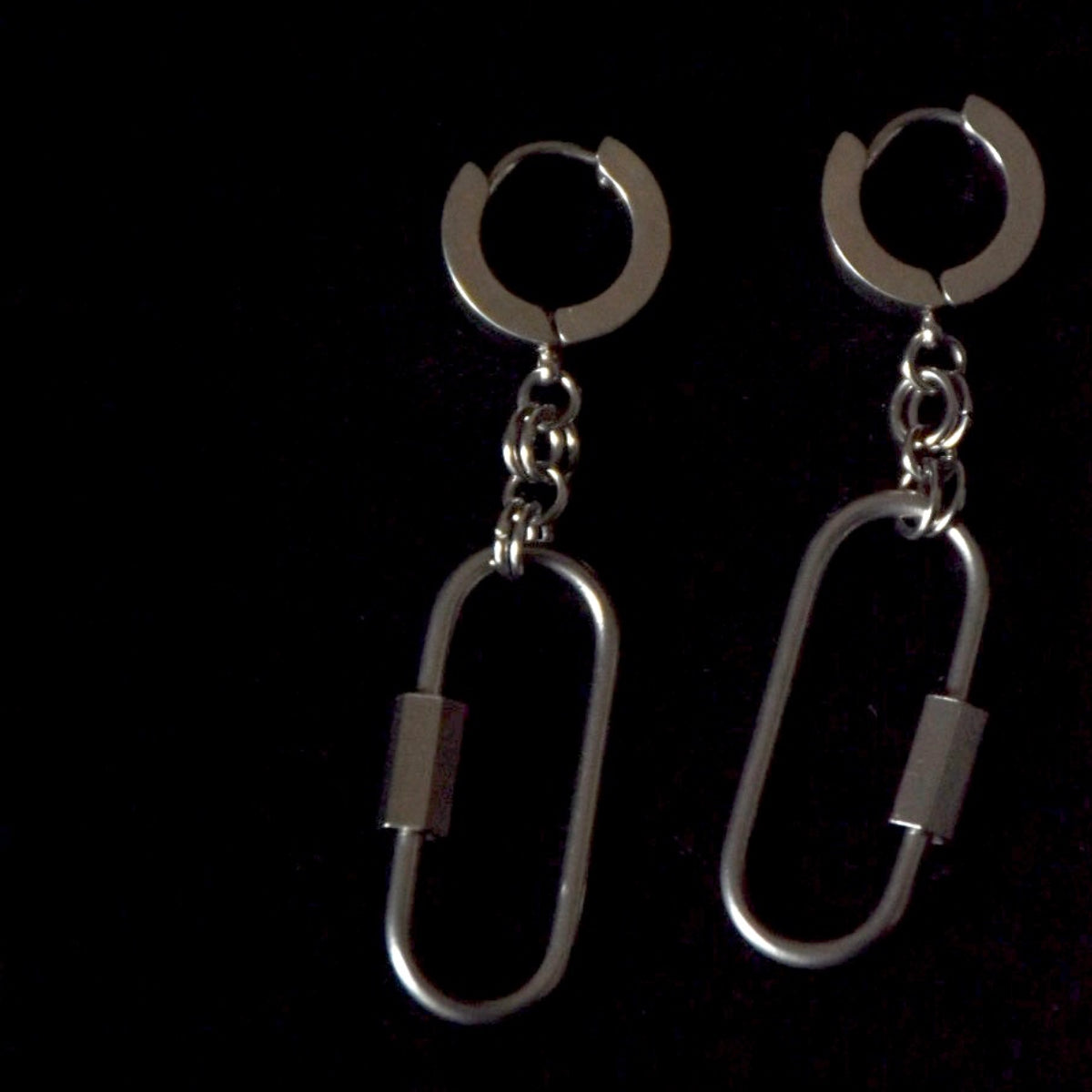 Carabiner Stainless Steel Earrings