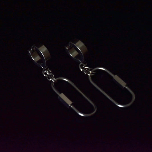 Carabiner Stainless Steel Earrings