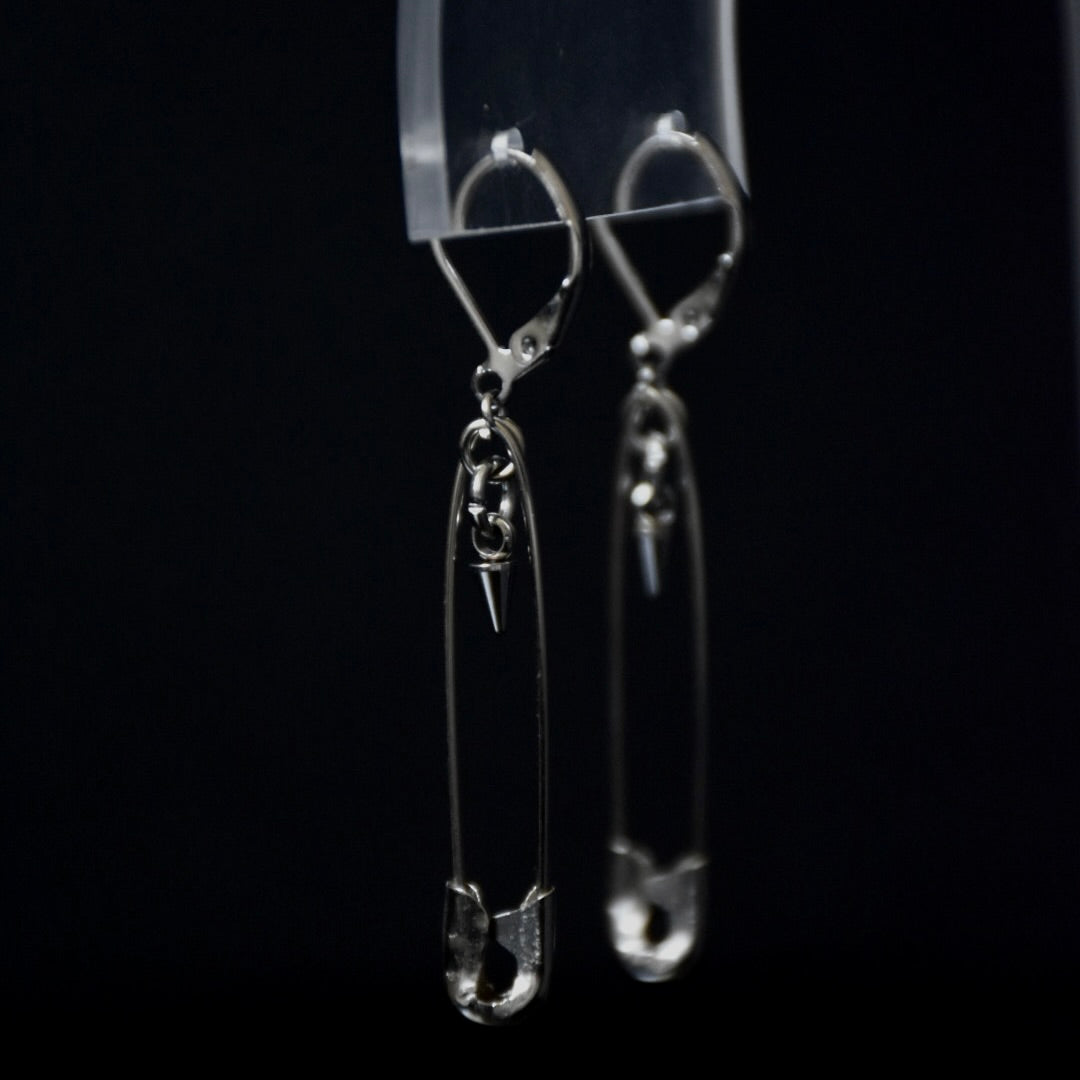 Delicate Safety Pin Drop Stainless Steel Earrings