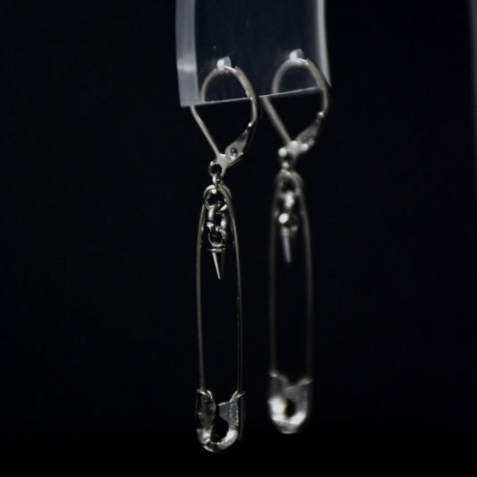 Delicate Safety Pin Drop Stainless Steel Earrings