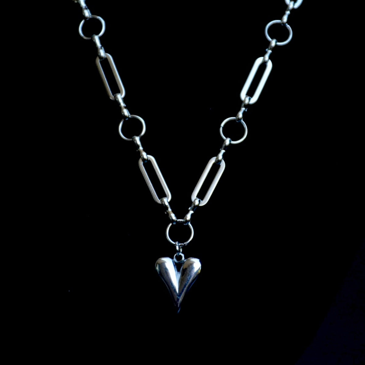 Paper Clip Heart Stainless Steel Necklace