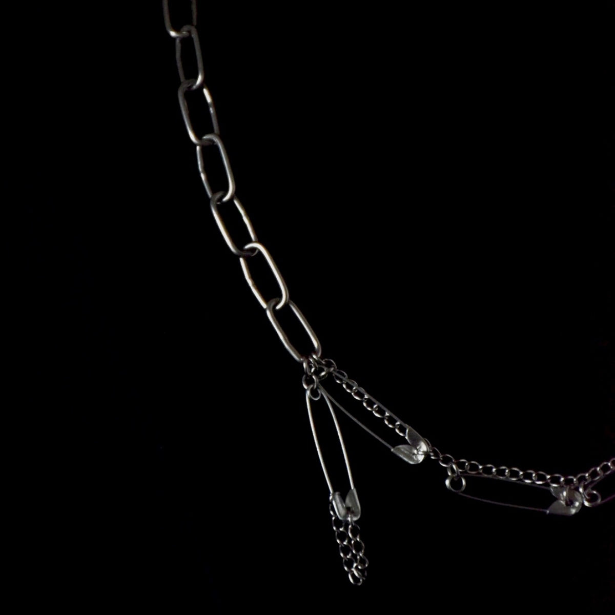 Safety Pin Chain Stainless Steel Necklace