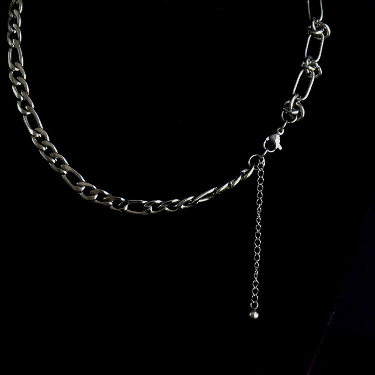 Moonstone Pin Barbed Figaro Stainless Steel Choker