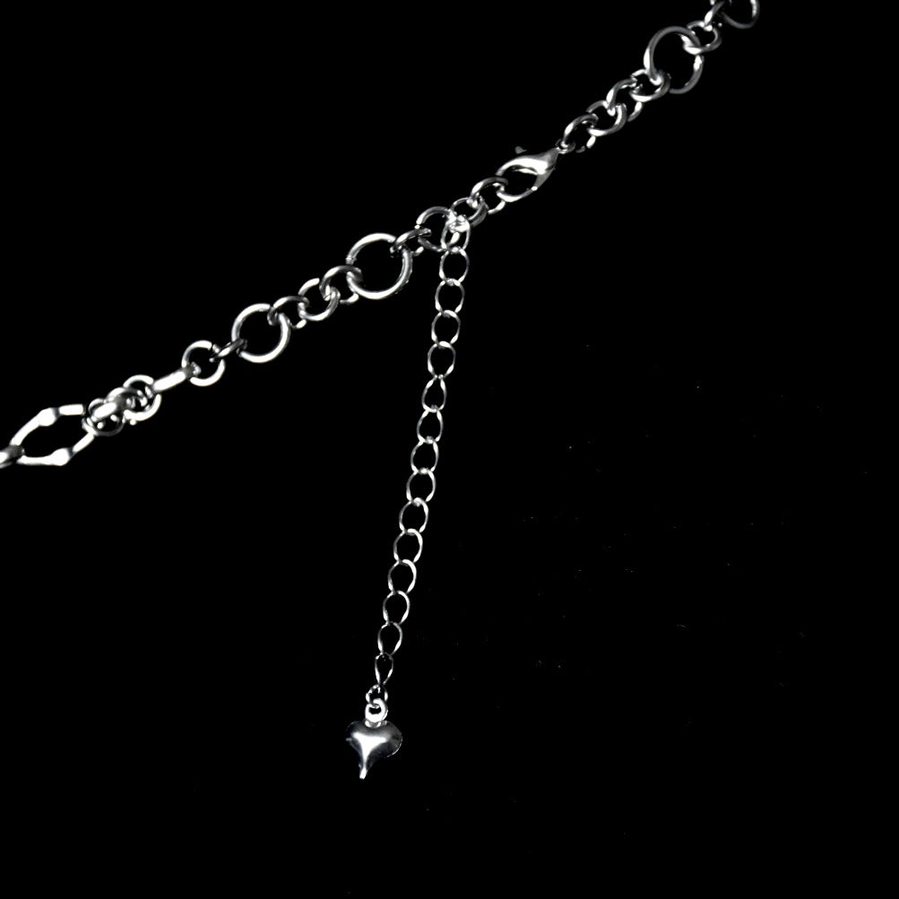 Safety Pin Heart Barbed Stainless Steel Necklace