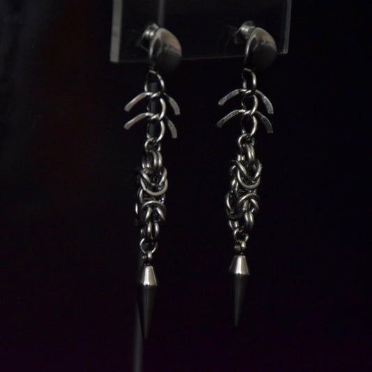 Chainmail Spinal Stainless Steel Earrings