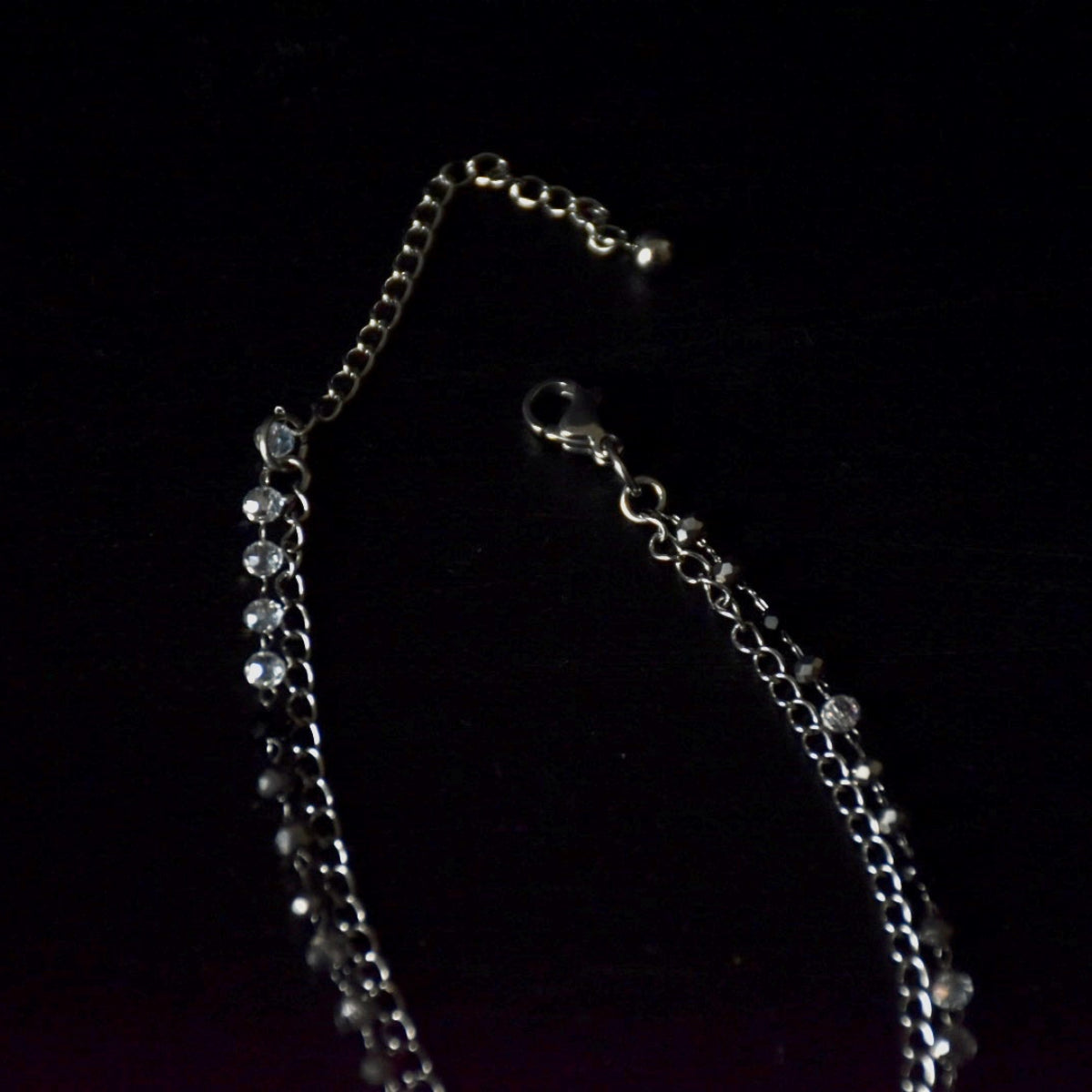 Crystal Beaded Stainless Steel Bracelet