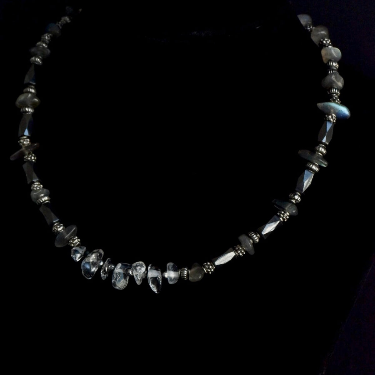 Laborite & Clear Quartz Magnetic Choker