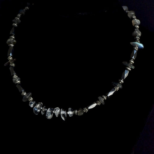 Laborite & Clear Quartz Magnetic Choker