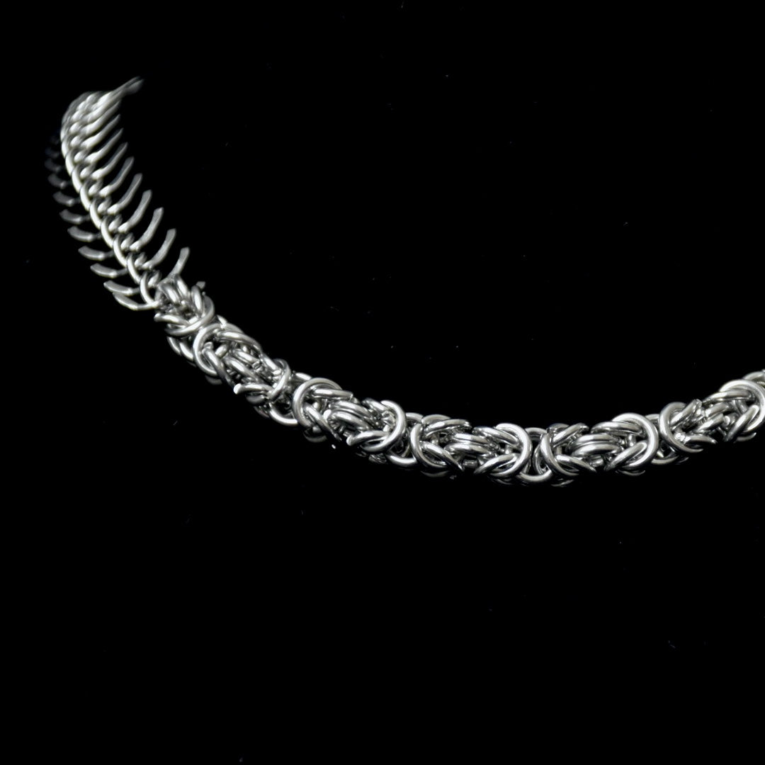 Fishbone Chainmail Stainless Steel Necklace
