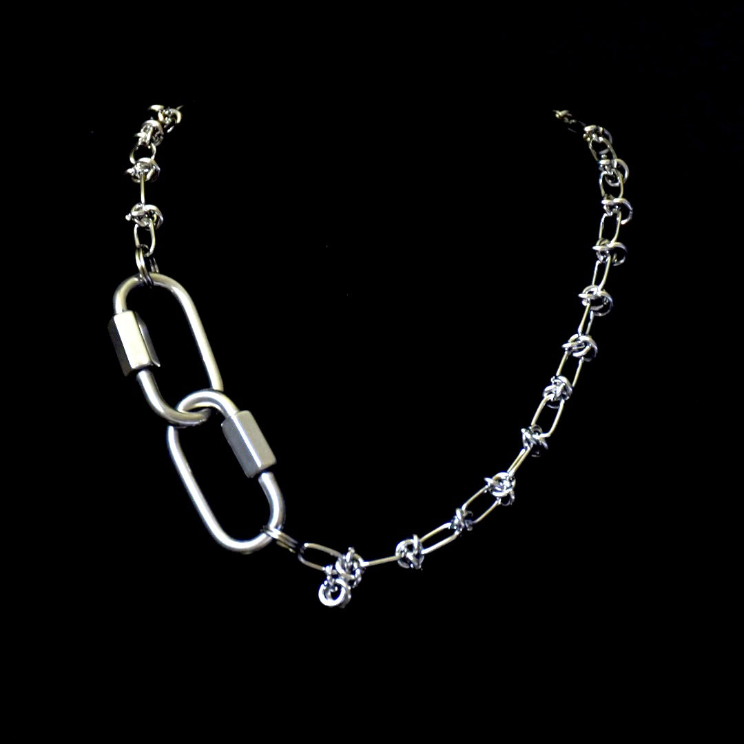 Barbed Chain Double Carabiner Stainless Steel Choker