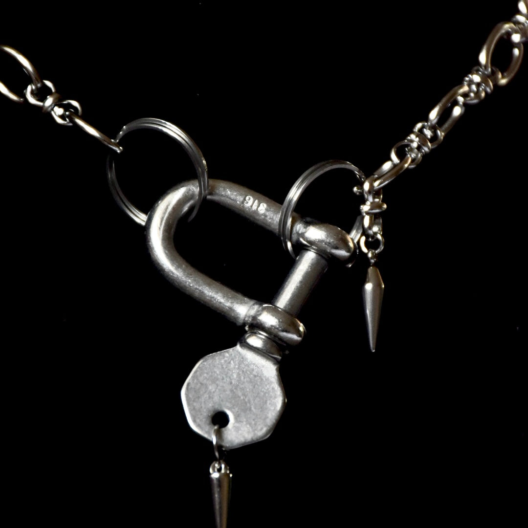 Screw-on Key Spike Stainless Steel Necklace