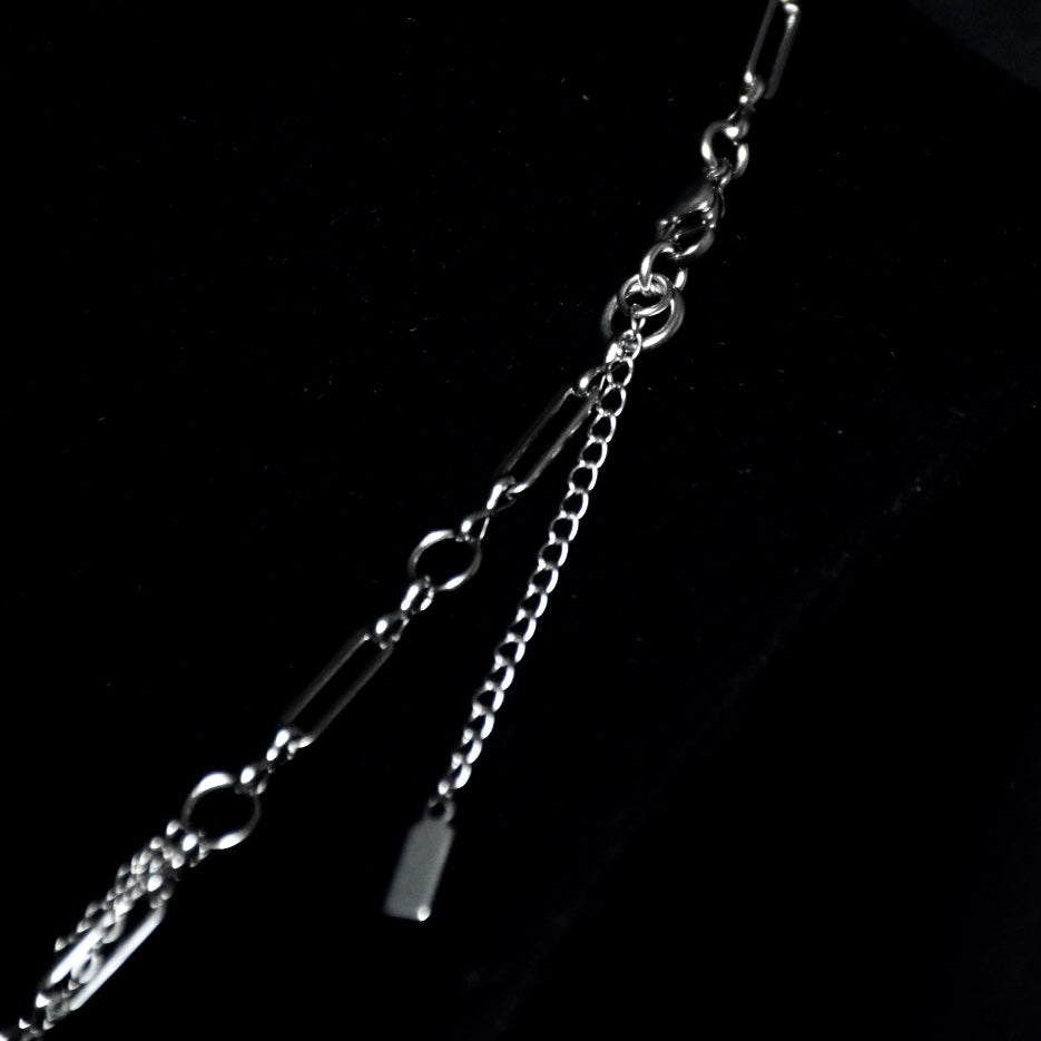 Beaded Draped Stainless Steel Necklace