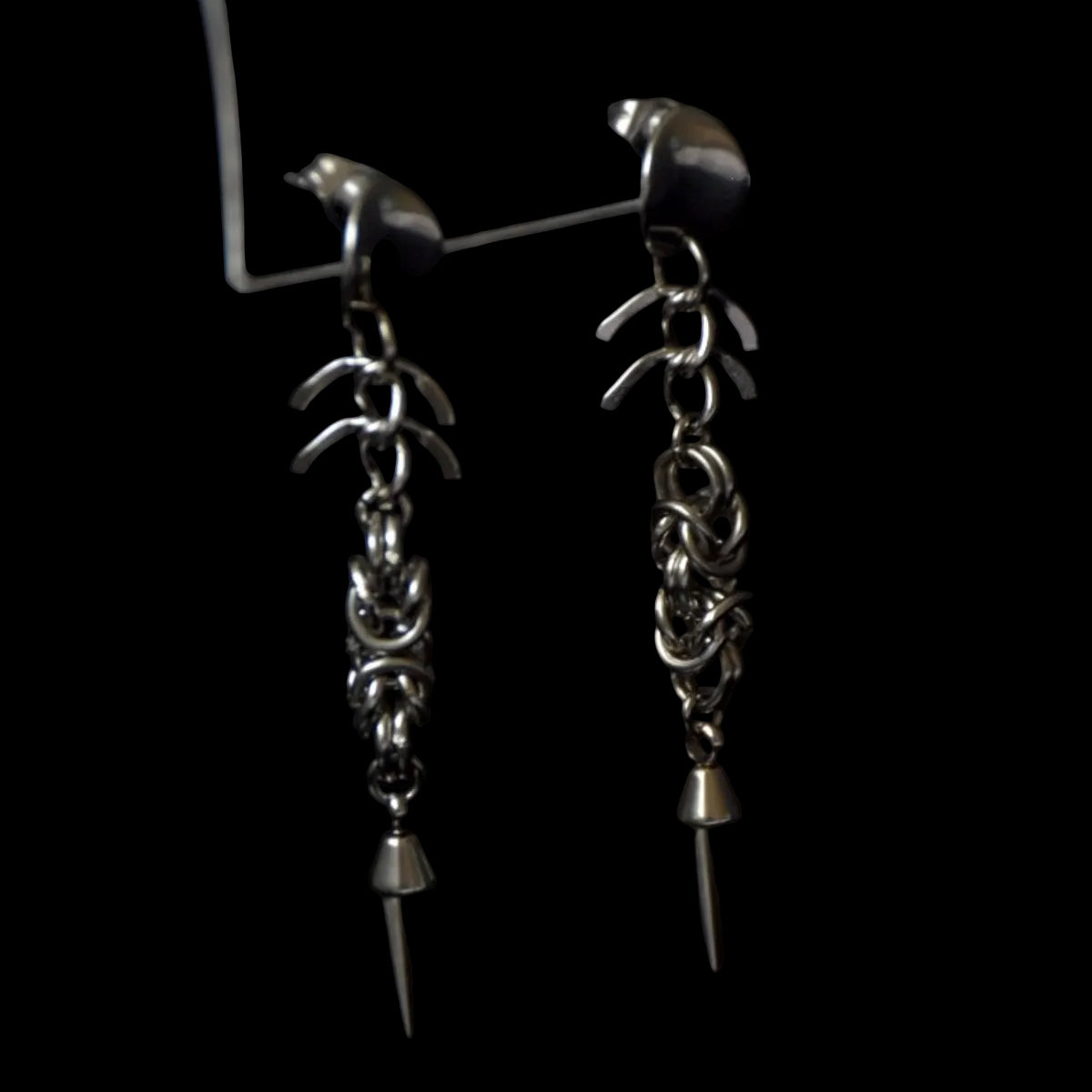 Chainmail Spinal Stainless Steel Earrings